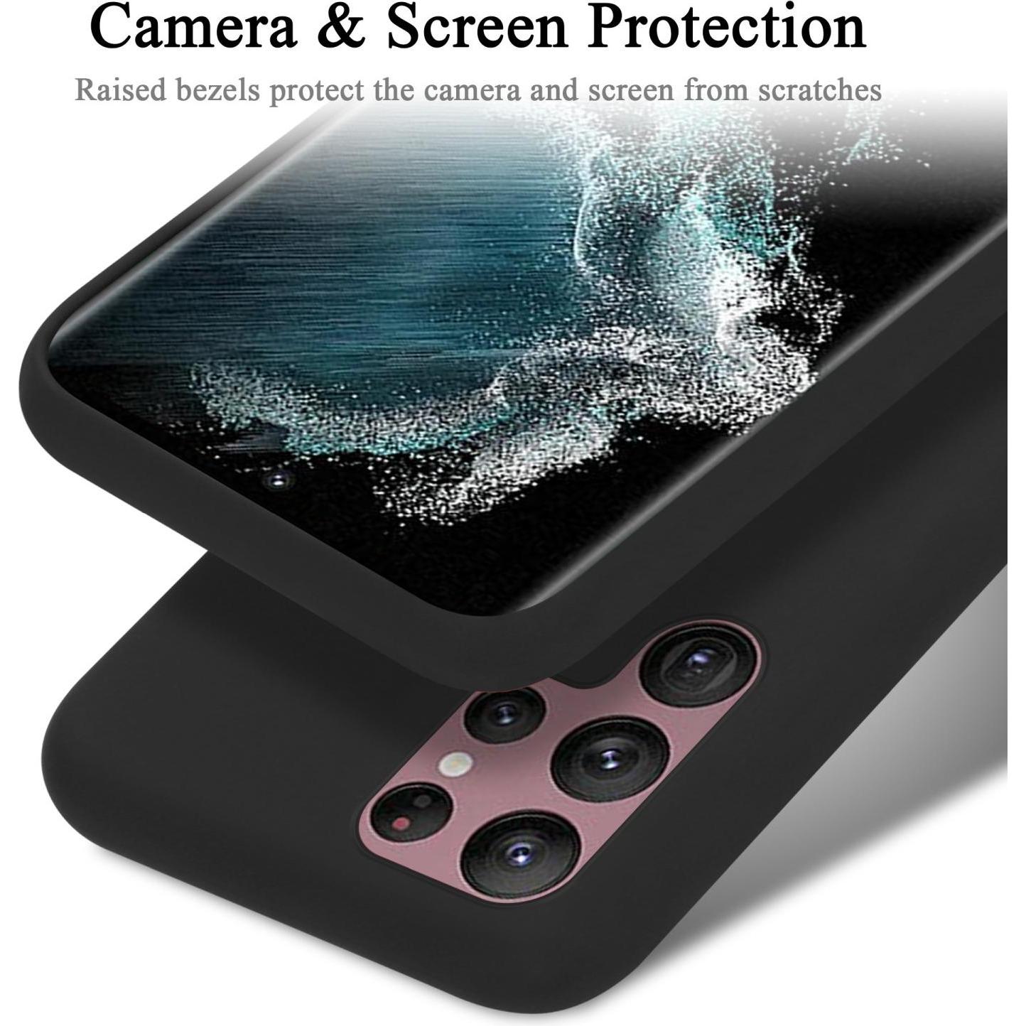 Thumbnail - Cadorabo TPU Liquid Silicone Case Hülle (Samsung Galaxy S22 Ultra), Smartphone Hülle, Schwarz