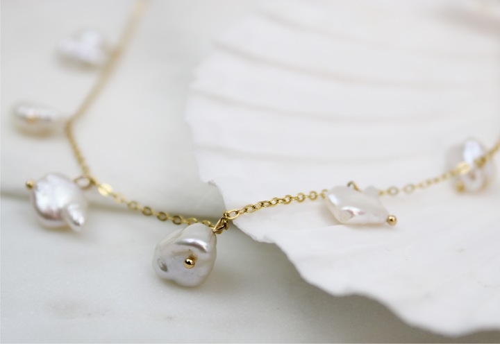 Actual product image Ellenoe Louisa (925 Sterling silver, 18k gold-plated, Natural freshwater pearls)