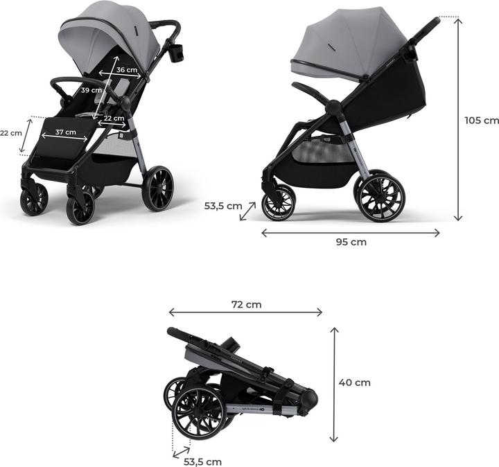Image du produit KinderKraft pushchair GRANDE 2 MOONLIGHT GREY