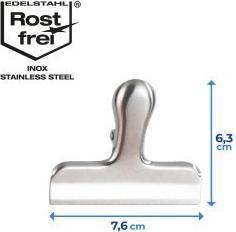 Actual product image Wenko Verschlussklammern Edelstahl, 10er Set mit starker Klemmfeder (10x)
