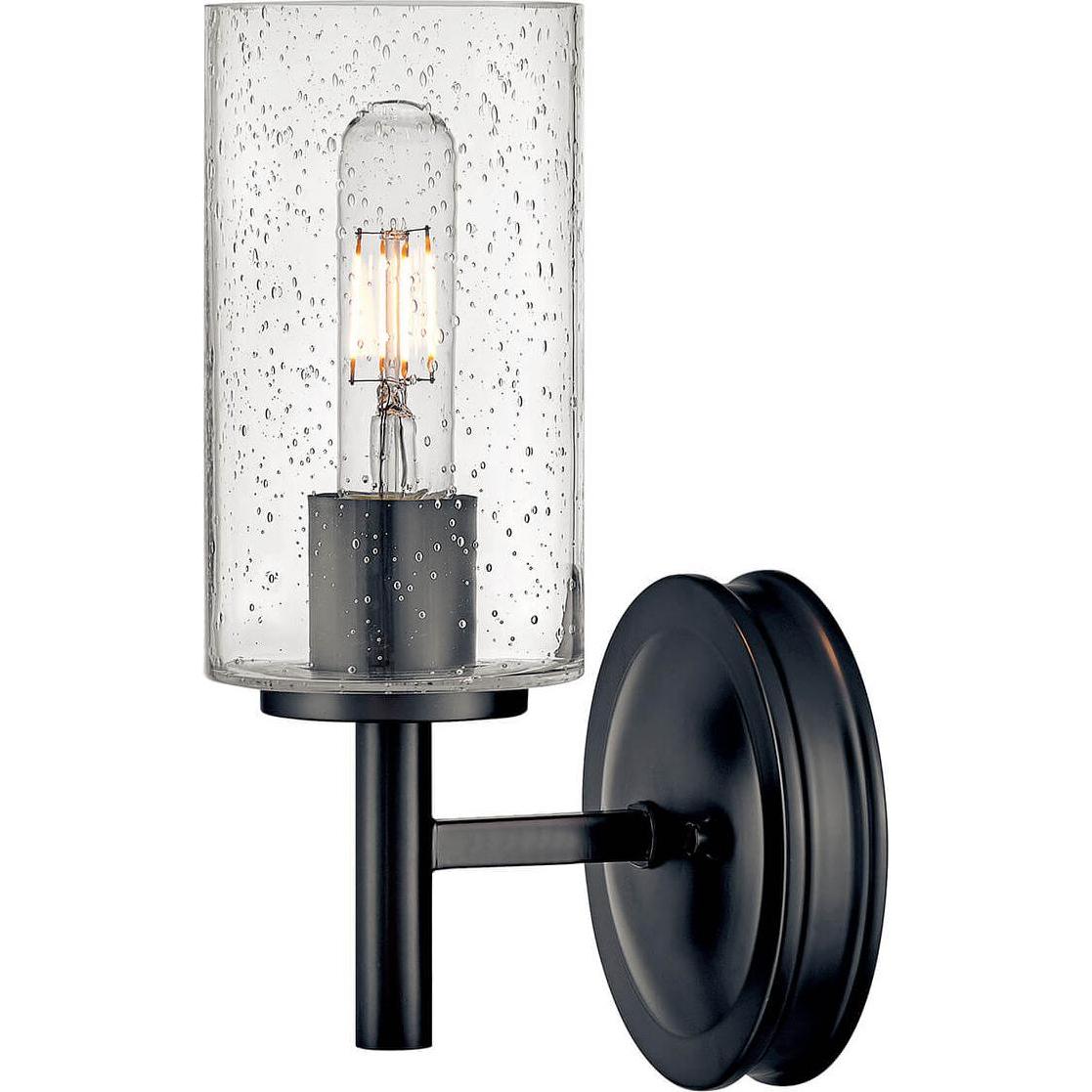 Elstead Lighting, Illuminazione esterna, Elstead Collier Wandleuchte E27 Schwarzes Oxid Glas mit Luftbläschen (E27)