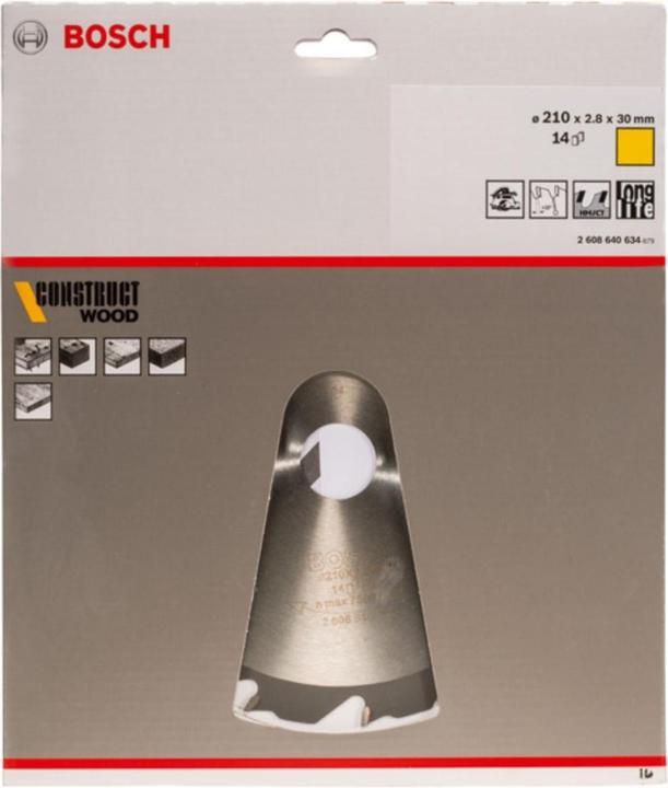 Immagine prodotto Bosch Professional Zubehör Lama circolare per legno PRO Construct, 210 x 2,8 x 30 mm