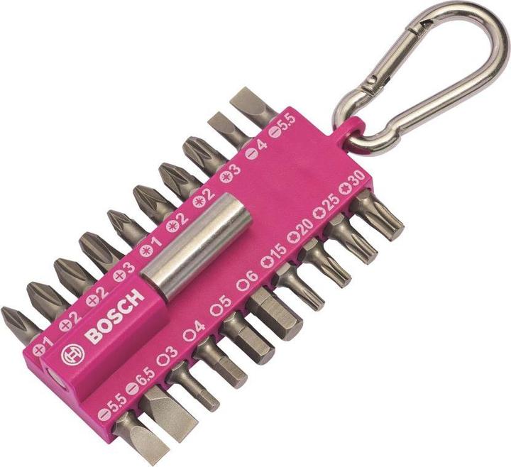 Produktbild Bosch Zubehör 21-teiliges Schrauberbit-Set mit Snap-hook, Pink (Innensechsrund TX)