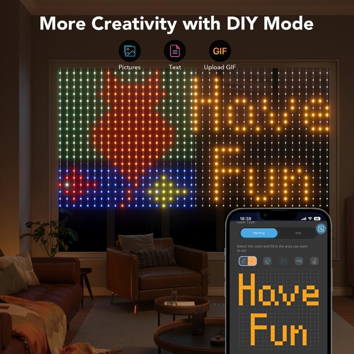 Actual product image Govee Curtain Light (RGBIC, 150 cm, Indoor)