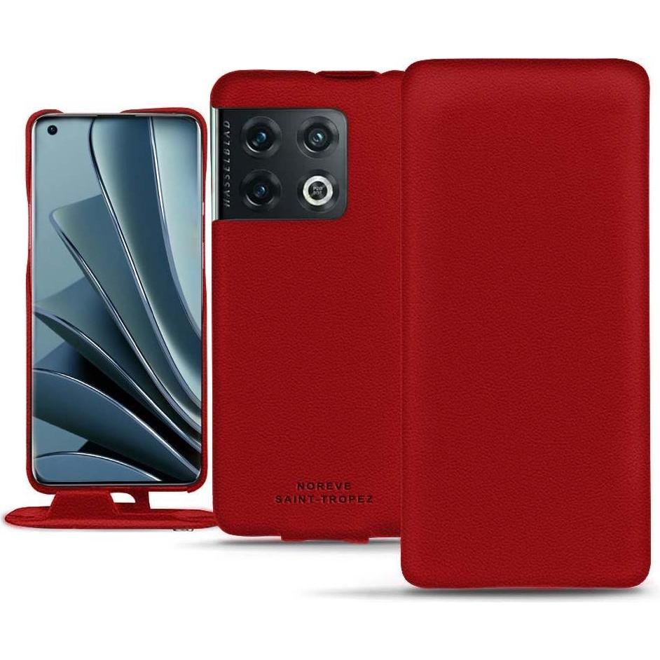 Noreve Lederschutzhülle vertikal (OnePlus 10 Pro), Smartphone Hülle, Rot