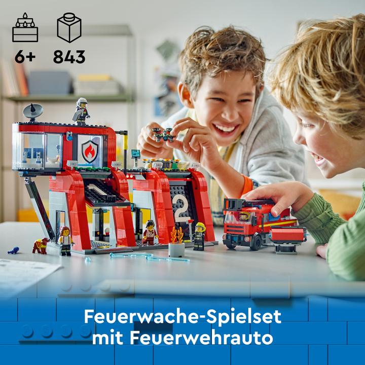 Image du produit LEGO 60414 Caserne de pompiers avec véhicule à échelle pivotante (60414, LEGO City)