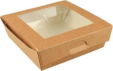 Actual product image Papstar Delicatessen box with window made of PLA (25x)