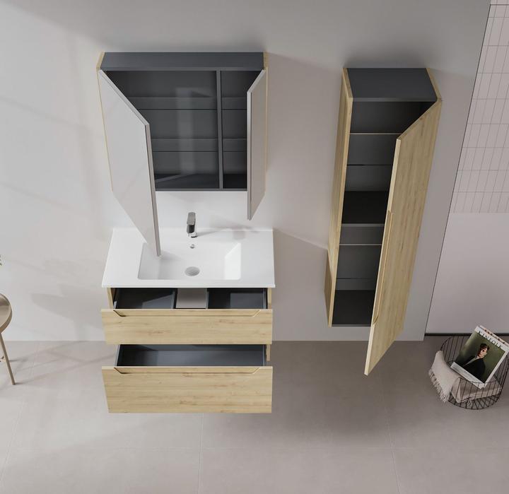 Produktbild Homitis Messina 85 v2 Bathroom Cabinet With Sink & Mirror Set (2 Pieces)