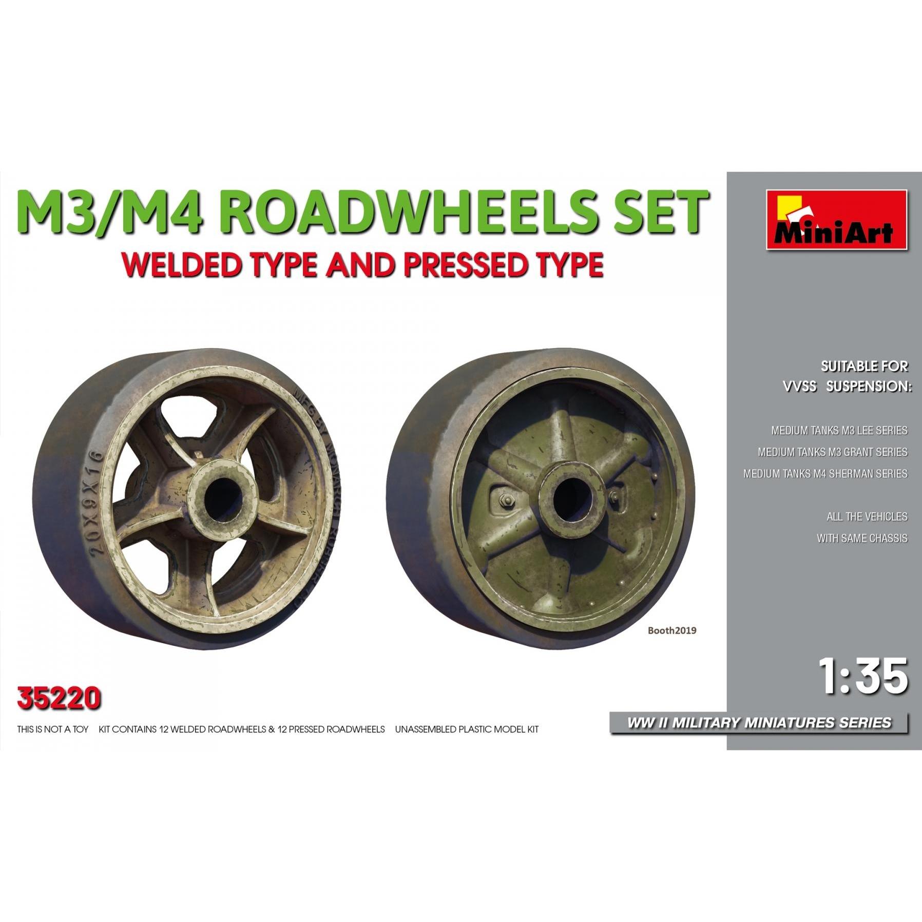 Mini art M3/M4 Roadwheels Set. Welded Type And Pressed Type