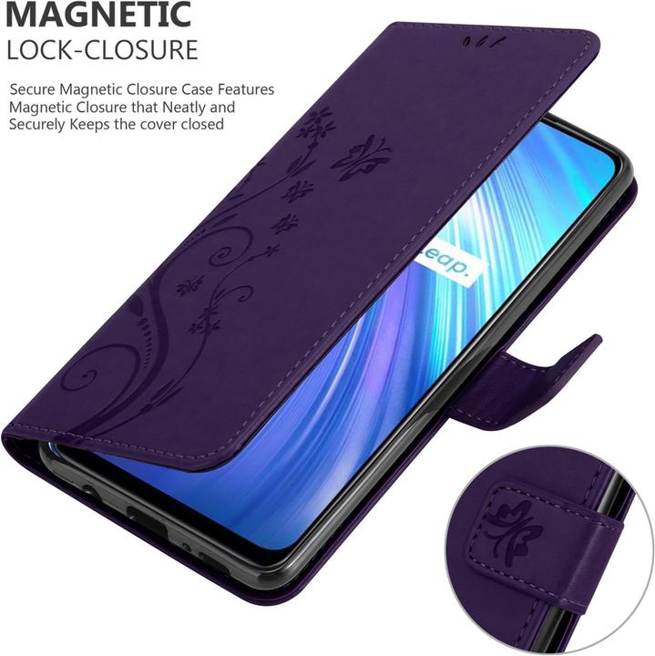 Produktbild Cadorabo Flower Book Hülle für Realme 6 4G / 6s (Apple iPhone 6s, Apple iPhone 6)