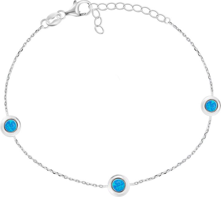 Actual product image Brilio Silver - Charming silver bracelet with synthetic opals BRC40WB
