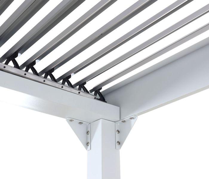 Produktbild Mendler Alu Pergola HWC-L41, stabiles 8cm-Metall-Gestell 3x3,7m, weiss (360 cm, 360 cm)