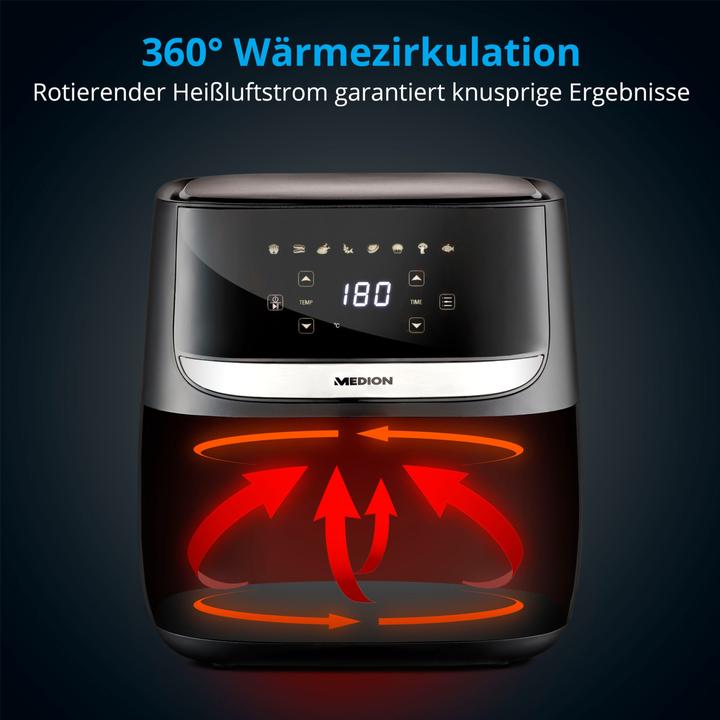 Actual product image Medion Hot Air Deep Fryer MD 10532, 1 kg, Black