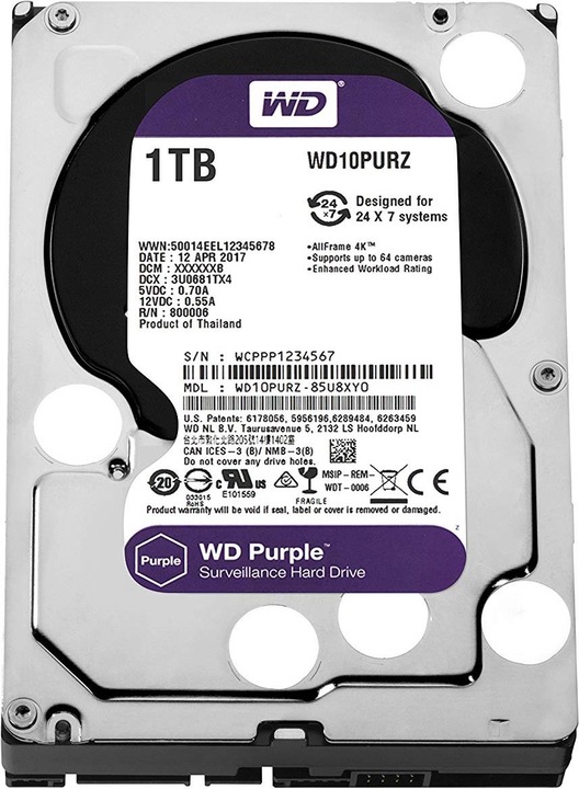 Actual product image WD Purple (1 TB, 3.5", CMR)