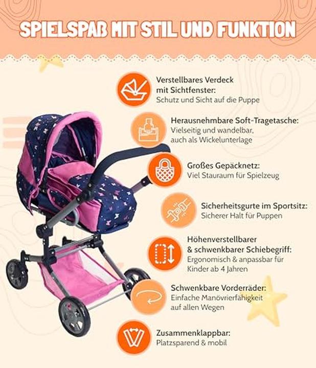 Actual product image Bayer Chic 2000 JARA" combination doll's pram