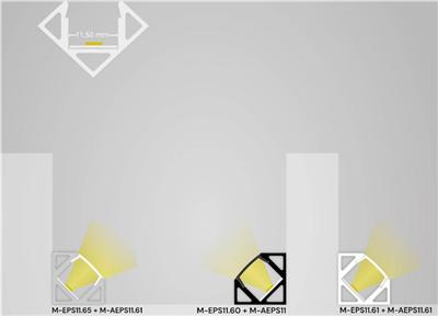 Produktbild Galaxy Profiles Eckprofil spitz LED-Breite 11mm, L2000mm, silber