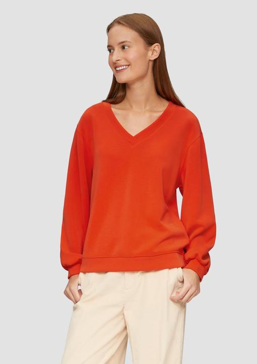 Produktbild S.Oliver Sweatshirt Scuba-Sweatshirt mit V-Ausschnitt (32)