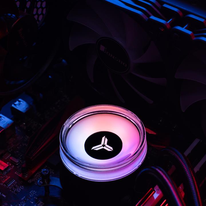Actual product image Jonsbo ANGELEYES TW2-360 complete water cooling, RGB