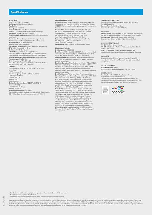 Produktbild Kyocera ECOSYS PA3500X/PLUS (Laser, Schwarz-Weiss)