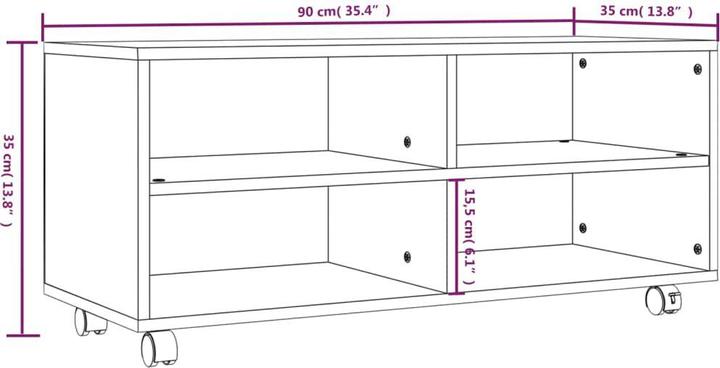 Actual product image vidaXL TV-Schrank mit Rollen (35 x 35 x 35 cm)