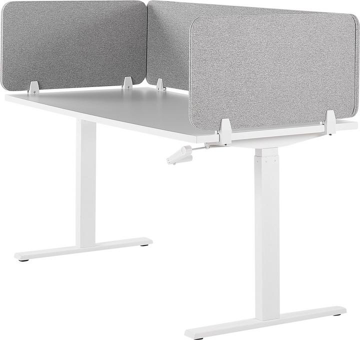 Produktbild Beliani Schreibtischtrennwand hellgrau 160 x 40 cm WALLY