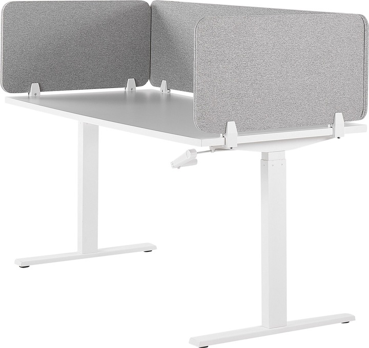 Produktbild Beliani Schreibtischtrennwand hellgrau 160 x 40 cm WALLY