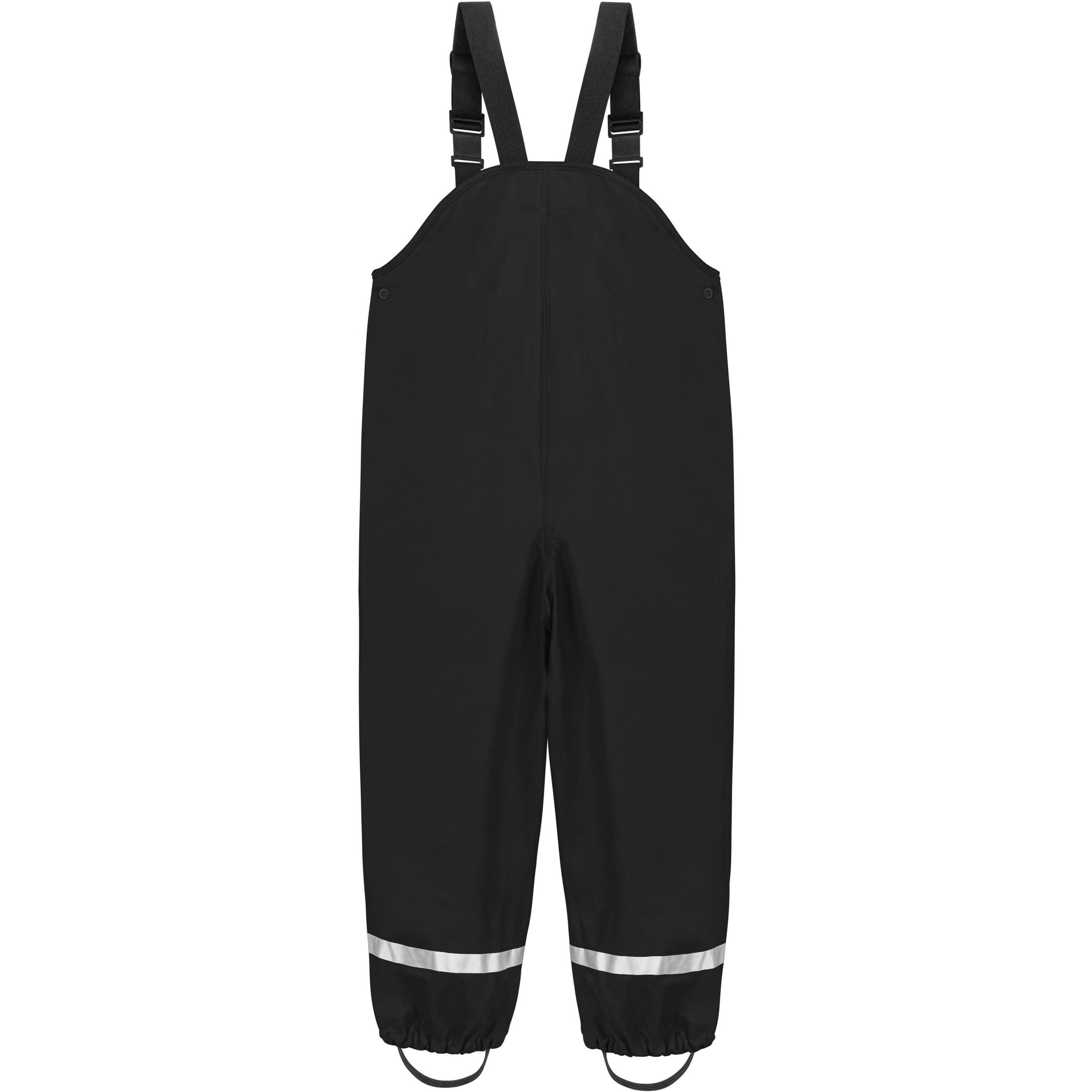 Thumbnail - Normani, Herren, Outdoorhose, Baby Regenhose mit Hosenträgern 'Skjolden' - 9263 (98), Schwarz, 98