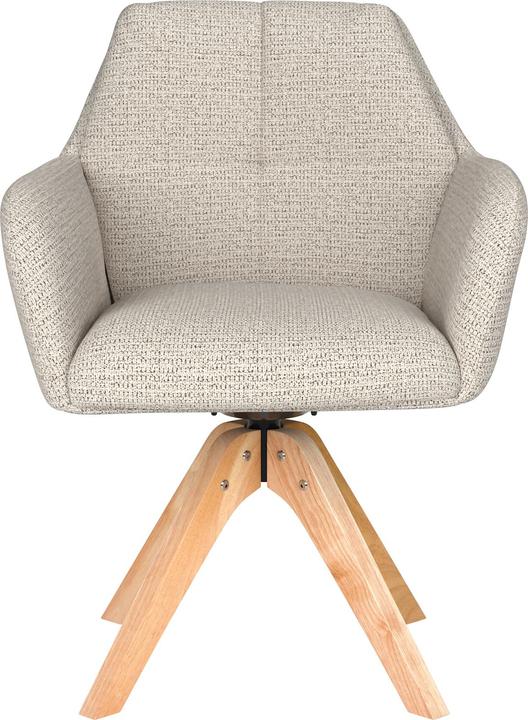 Actual product image White Label Living Chair Pete Off-White Wooden Swivel