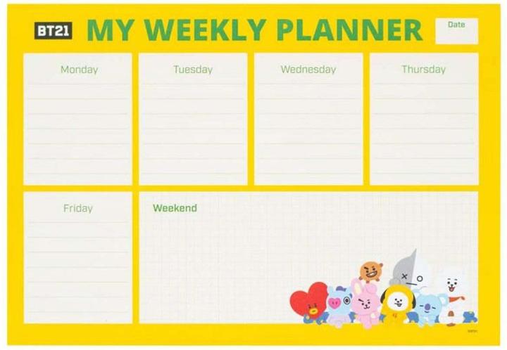 Produktbild BT21 – Wochenplaner 54 A4-Seiten (A4, 1 Woche / 2 Seiten)