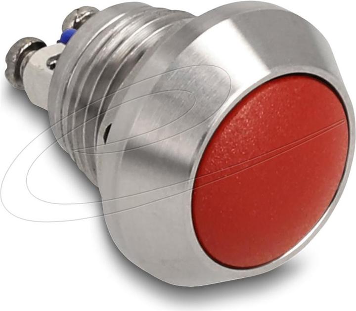 Actual product image Delock push button for installation 12 mm 2 x screw terminal red