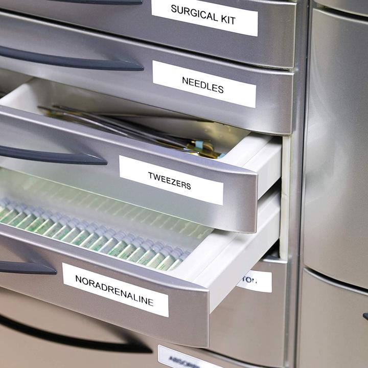 Actual product image Dymo S0720680 Standard Tape (0.90 cm, White, Black)