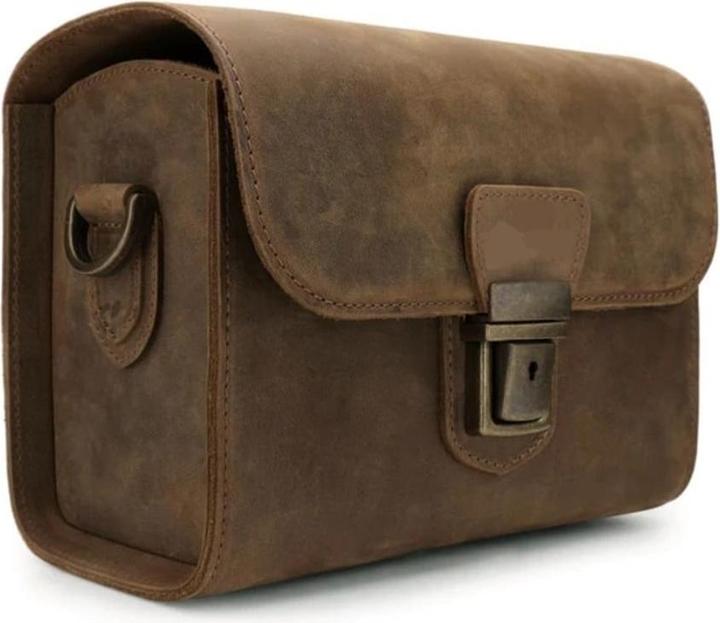 Immagine prodotto Only-Bags.Store Borsa messenger per fotocamera in pelle martellata per fotocamere mirrorless, istantanee e DSLR (Borsa a tracolla per fotocamera)