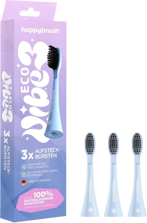 Actual product image happybrush Zahnbürstenkopf Eco Vibe V3+ Black, 3 Stück (3 x)