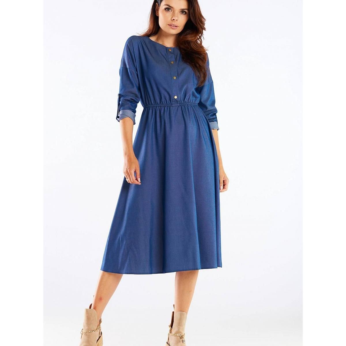 Awama, Damen, Kleider, Alltagskleid, Blau, (S)