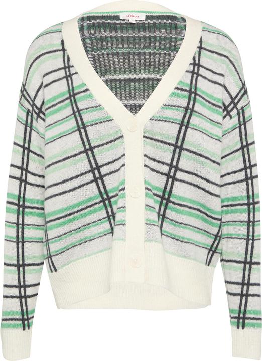 Produktbild s.Oliver Strickjacke Cardigan aus Wollmix mit Karomuster (38)