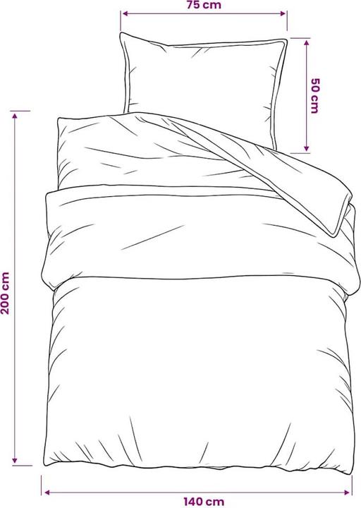 Actual product image vidaXL Bettwäsche Set (Bedding set, 140 x 200 cm, 50 x 75 cm)