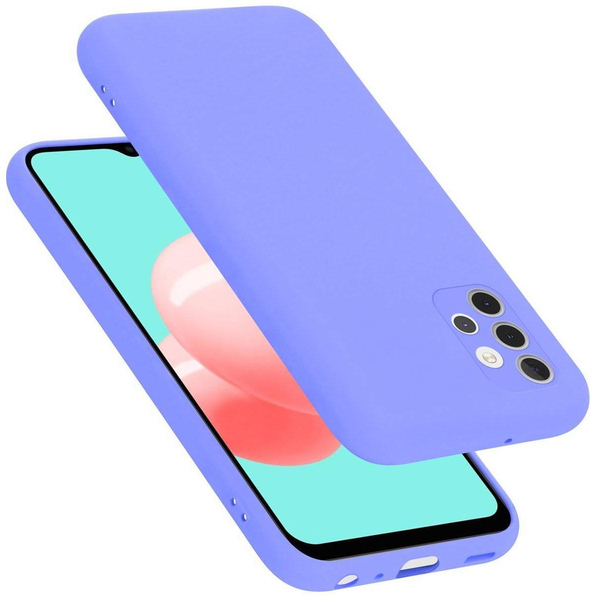 Cadorabo TPU Liquid Silicone Case Cover (Samsung Galaxy A32), Smartphone Hülle, Violett