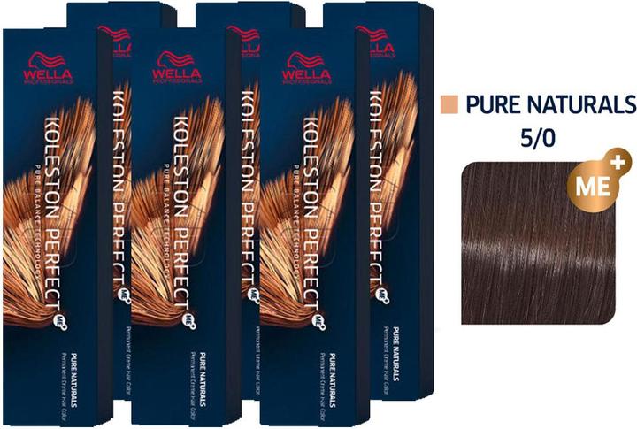 Produktbild Wella Koleston Perfect ME+ Pure Naturals 6er Set 5/0 Hellbraun (5/0)