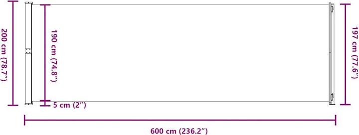 Produktbild vidaXL Seitenmarkise (6 m)