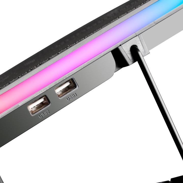 Produktbild Mars Gaming MNBC6, Cooling Base + Stand XL 19"" ARGB, 3 Fans, Mobile Stand