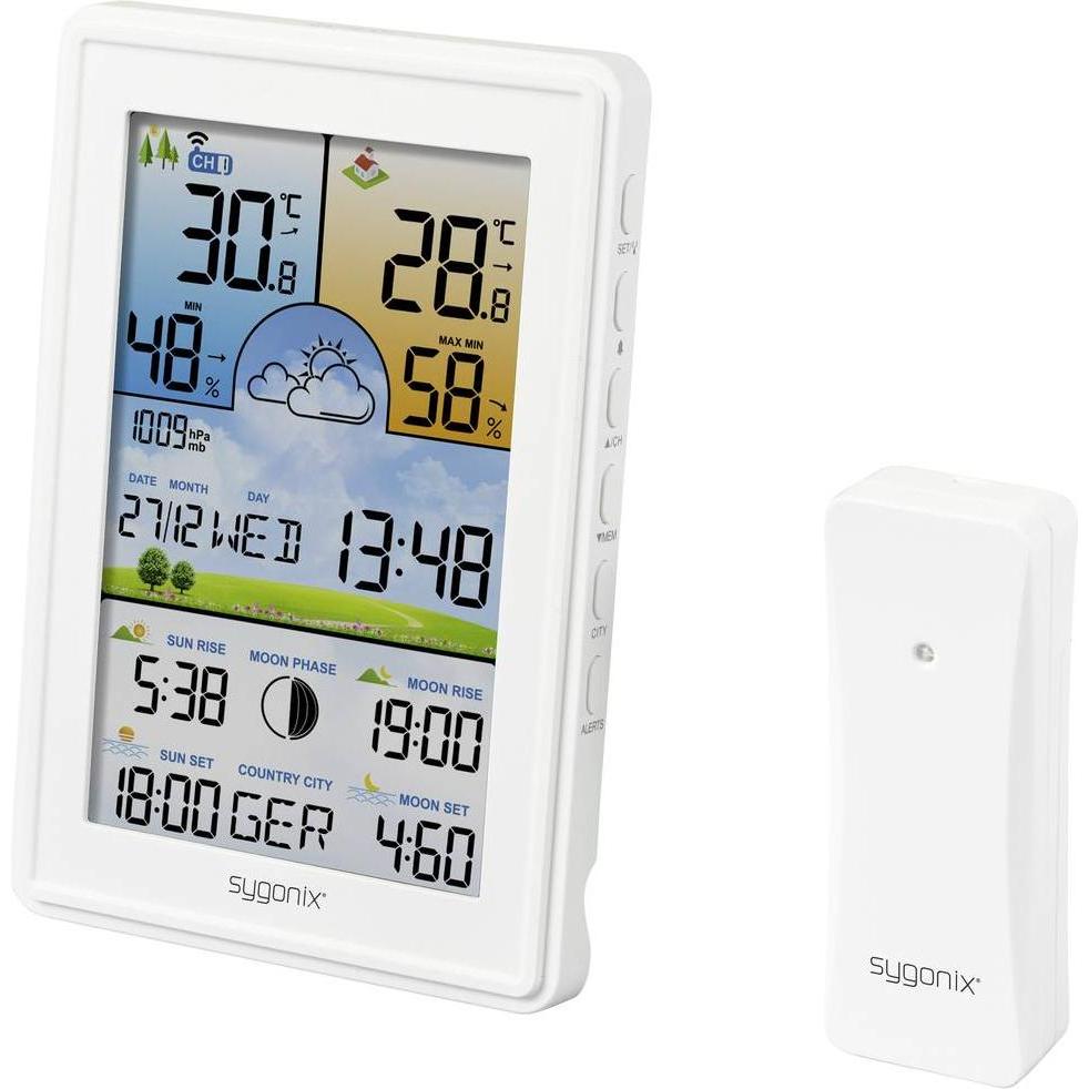 Sygonix SY-5509564, Wetterstation, Weiss