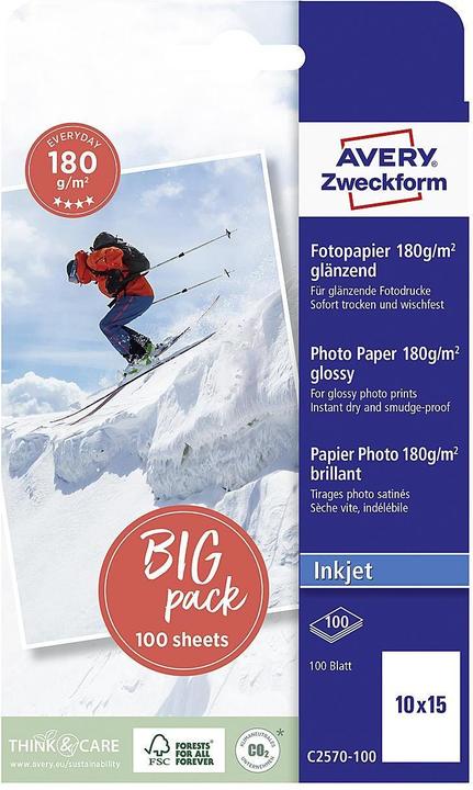 Actual product image Avery Classic Inkjet Photo Paper (180 g/m², 10 x 15 cm, 100 pcs.)