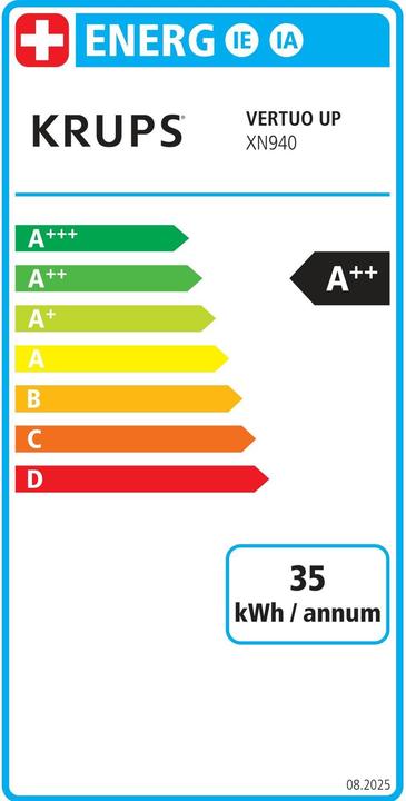Etichetta energetica Krups Vertuo up (NESPRESSO Vertuo)