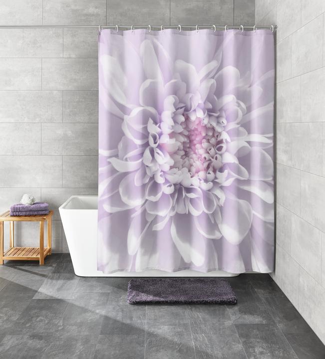 Produktbild Kleine Wolke Duschvorhang Dahlia 180 x 200 cm, Lila (180 x 200 cm)