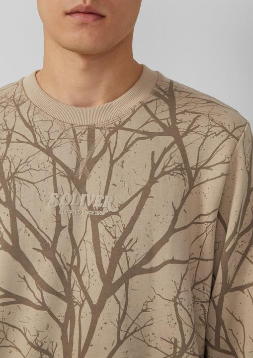 Produktbild s.Oliver Sweatshirt Leichtes Sweatshirt mit All-over-Print und Logo (S)