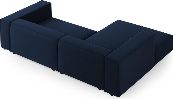 Actual product image Cosmopolitan Design Velvet Left Corner Sofa, "Arendal", 3 Seats, Royal Blue, 224x166x70 Made in Europe (Corner sofa)