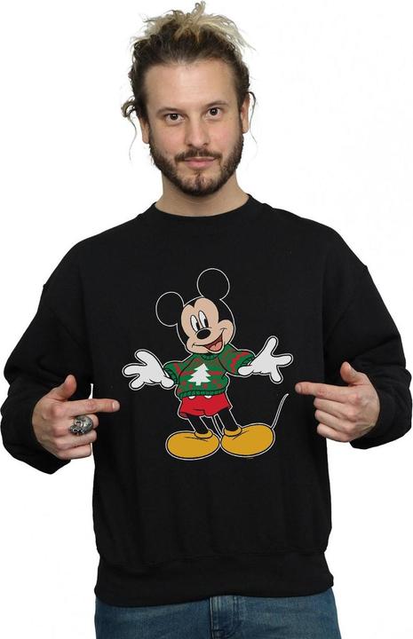 Actual product image Disney Mens Mickey Mouse Christmas Jumper Stroke Sweatshirt (5XL)