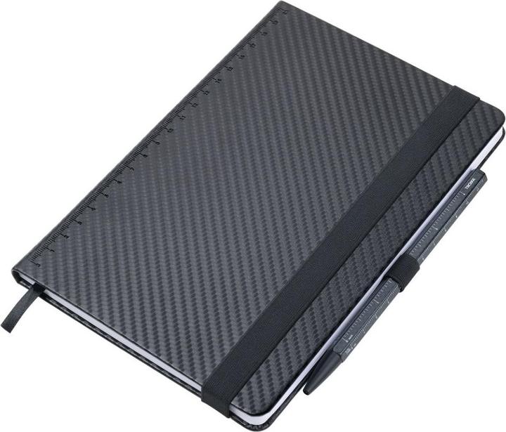 Troika SLIMPAD A5 CARBON Notizblock A5 inkl. Kugelschreiber, Carbon Optik (A5)
