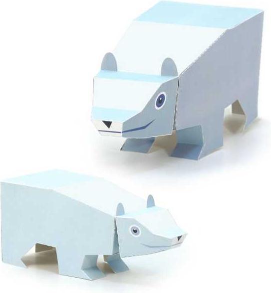Actual product image Pukaca Paper toys. Maxi Polar Bears (8 x)