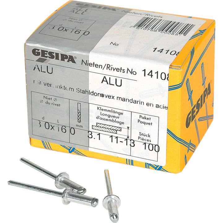 Produktbild Gesipa Blindnieten 3.0x18 mm Aluminium 50 Stück